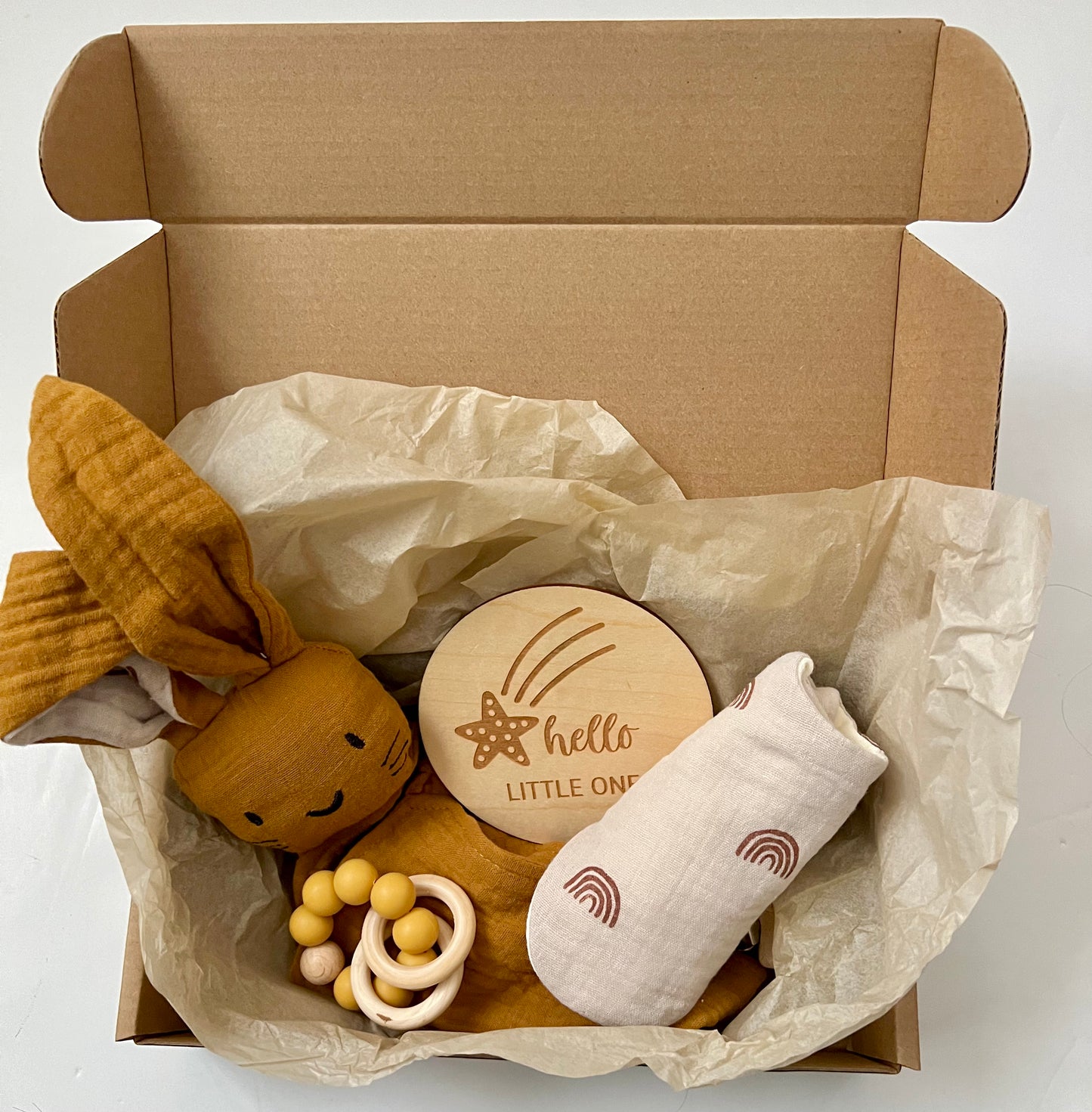Golden Teddy muslin gift box